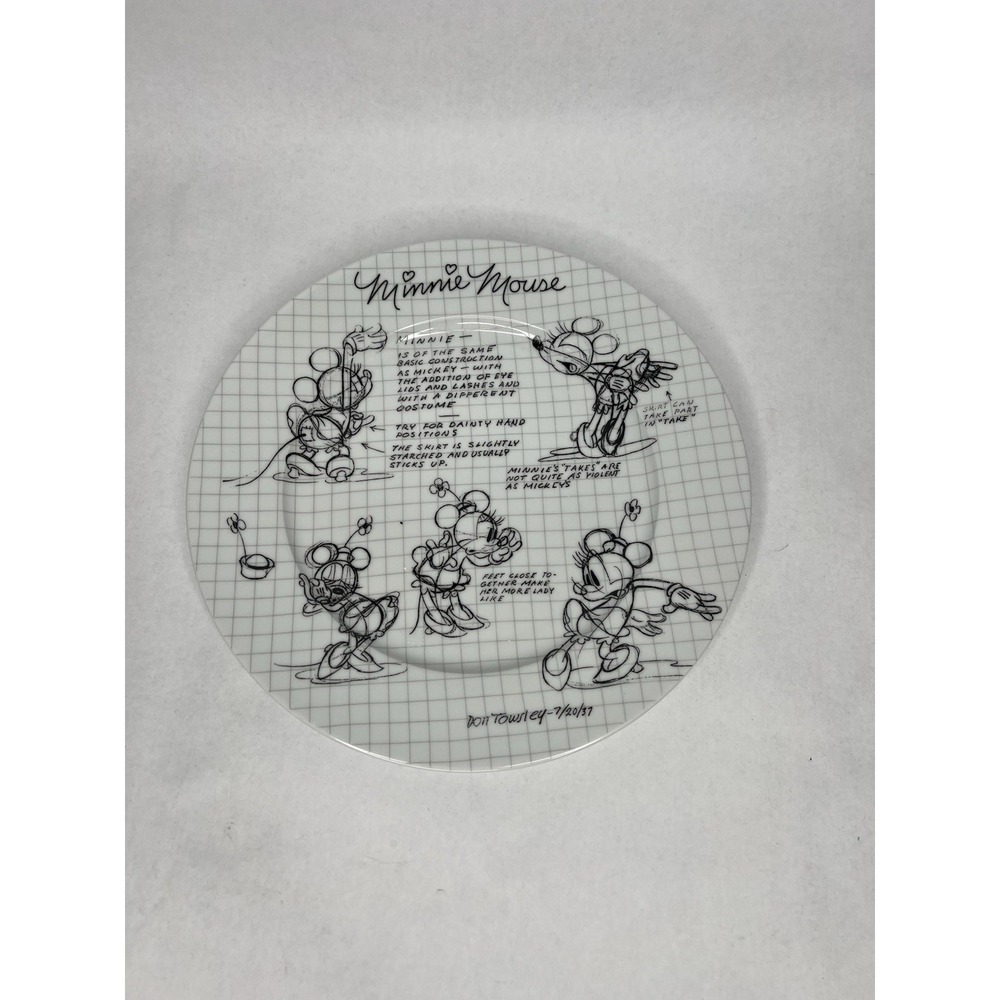 Disney Sketchbook 10 1/2" Dinner Plate Minnie Mouse‎ 90th Anniversary